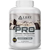 Core Nutritionals PRO Gourmet Protein Blend, Cookies N' Cream, 65 SRV | Whey Protein Blend, with MCTs &amp; Digestive Enzymes, Sustained Release Protein, Recovery Support