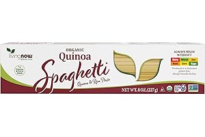 NOW Foods, Organic Quinoa Spaghetti, Gluten-Free, Corn-Free, Non-GMO, Quinoa and Rice Pasta, 8-Ounce