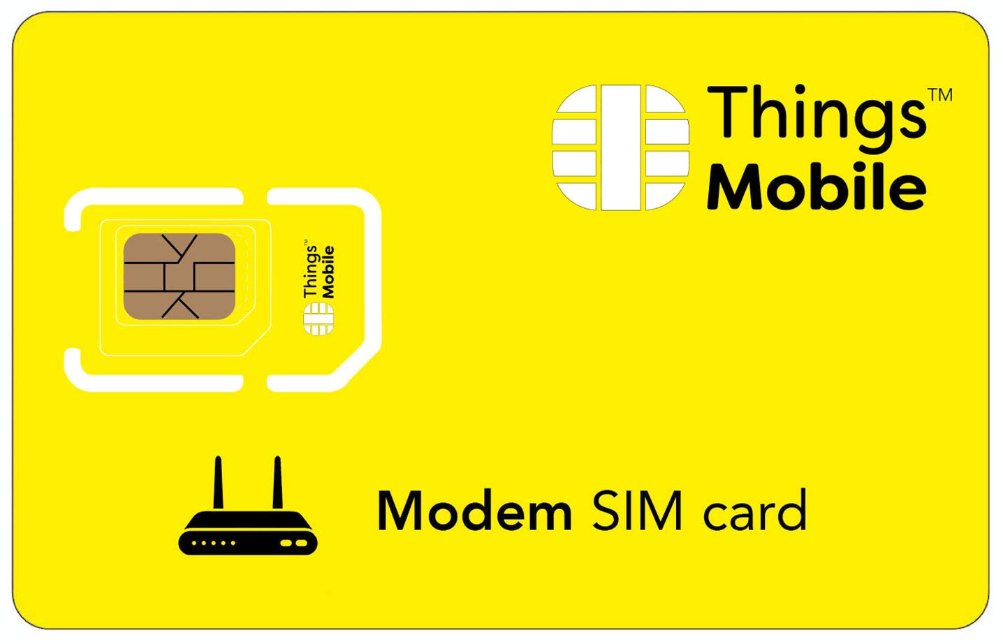 SIM card for Modem -Things Mobile - Global coverage, GSM/2G/3G/4G LTE Multi-operator network, no fixed costs, without due date with competitive rates. 10 € credit Included