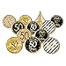 Black and Gold 50th Birthday Party Favor Chocolate Kisses Candy Stickers - 180 Labels