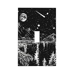 Mountain Starry Moon 1 Gang Light Switch Plate