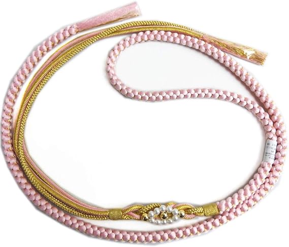 Amazon 帯締め 帯〆 パール飾り付 先割れ 正絹 振袖用 成人式 着物 薄ピンク色金 着付け用品 通販