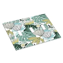 Retro Tropical Leaves 3 Gang Light Switch Cover