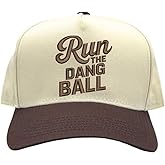 Run The Dang Ball Two Tone Baseball Hat Adjustable Baseball Cap for Streetwear, Tailgates, Rodeos & Festival Fashion