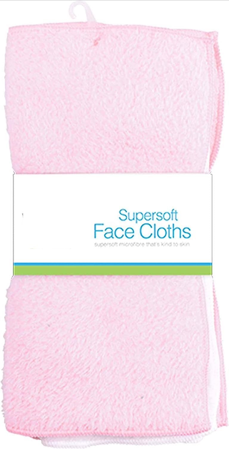 Hos imports 6 Pack Super Soft Baby Face Hand Cloths Bath Flannel Wash Towel Wipe Feeding, 100% Softer Than Normal Cloths (Pink)