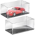 Singhoow 2 Pcs Acrylic Model Car Display Case 1: 24 Scale Clear diecast Display Boxes with Black Base Model Car Storage Case for Vehicle Toy Collectibles Memorabilia