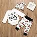 3Pcs Spring Baby Boys Clothing Little Man Print Outfits Rompers Clothes Set
