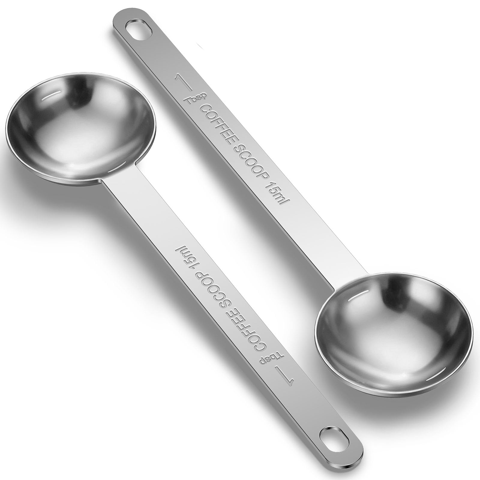 Photo 1 of 2PCS Coffee Scoop Spoons, 15ML (1 Tablespoon) Stainless Steel Measuring Spoons with Long Handle, Durable Coffee Scoopers for Ground Coffee, Tea and Baking Powder