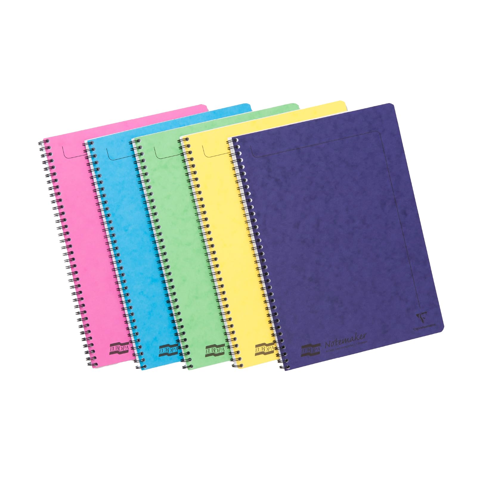 Clairefontaine 3154Z - Set of 10 Notemakers Europa Spiral Notebooks A4 21x29.7cm - 120 Detachable Lined Pages - 90g White Paper - Card Covers - Random Colours — image 1