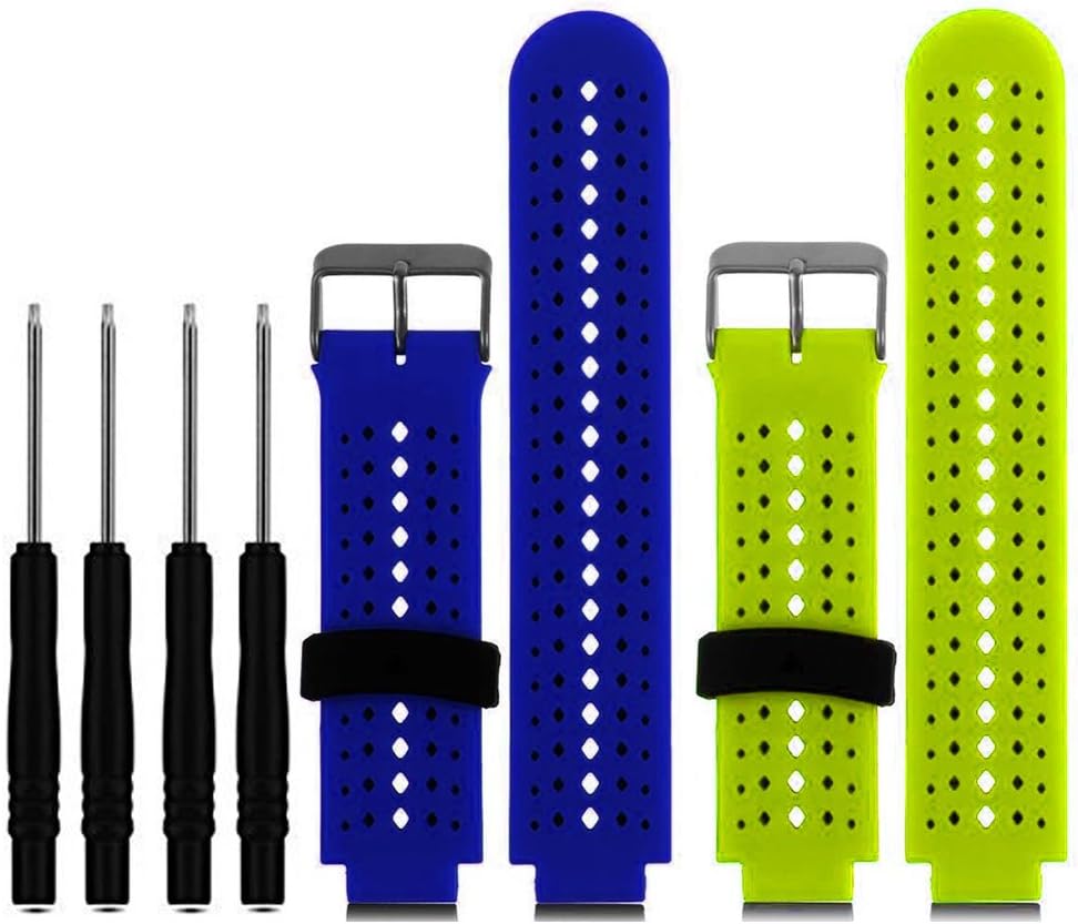 HWHMH Colorful Replacement Silicone Bands with Pin Removal Tools for Garmin Forerunner 220/230/235/620/630 (No Tracker, Replacement Bands Only)