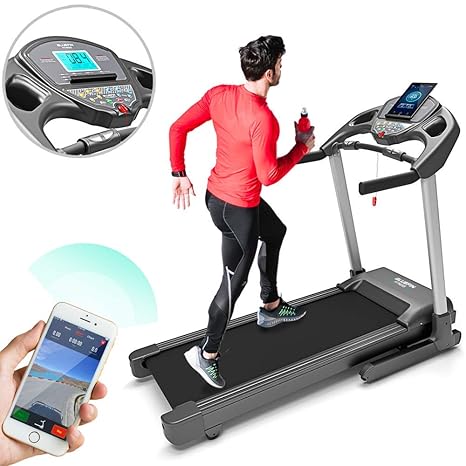 Bluefin Fitness Kick High-Speed Faltlaufband | Leise | 20 km/h + 7 PS + 15% Steigung | Gelenkschonende Technologie | Digitale