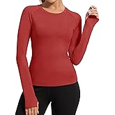Loovoo Workout Tops for Women 1/2 Pack Long Sleeve Athletic Shirts with Thumb Holes Breathable Quick Dry Yoga T-Shirts