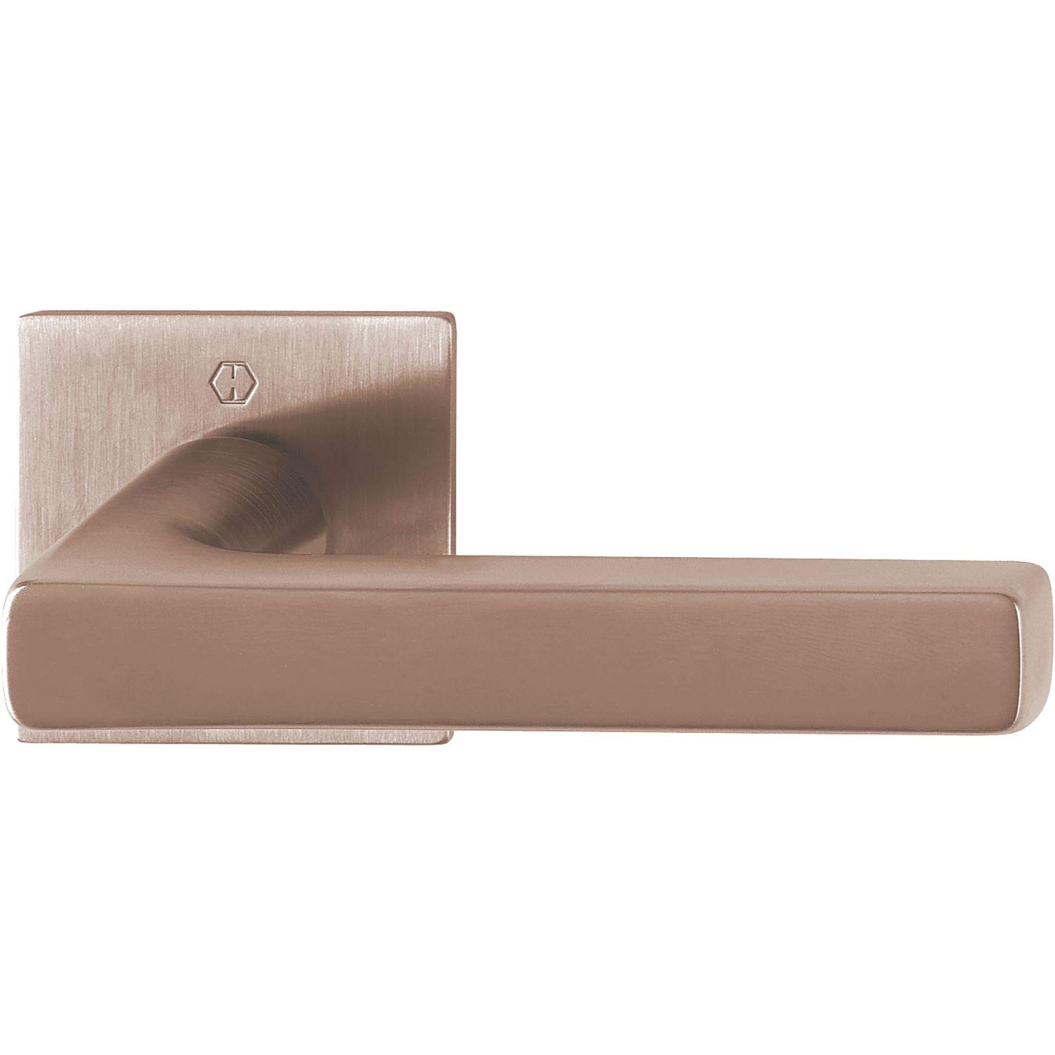 HOPPE Pair of Dallas Handles Without Key Rosettes, Door Thickness 35-45, Brass Satin Copper-Coloured