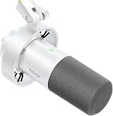FIFINE XLR USB Dynamic Microphone K688 White with Mute Gain Headphones Jack view 1