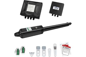 TOPENS A5131 Single Swing Gate Opener Medium Duty Automatic Gate Motor for Single Swing Gates Up to 16ft, Electric Driveway Gate Operator AC Powered with Remote Control Kit Solar Compatible