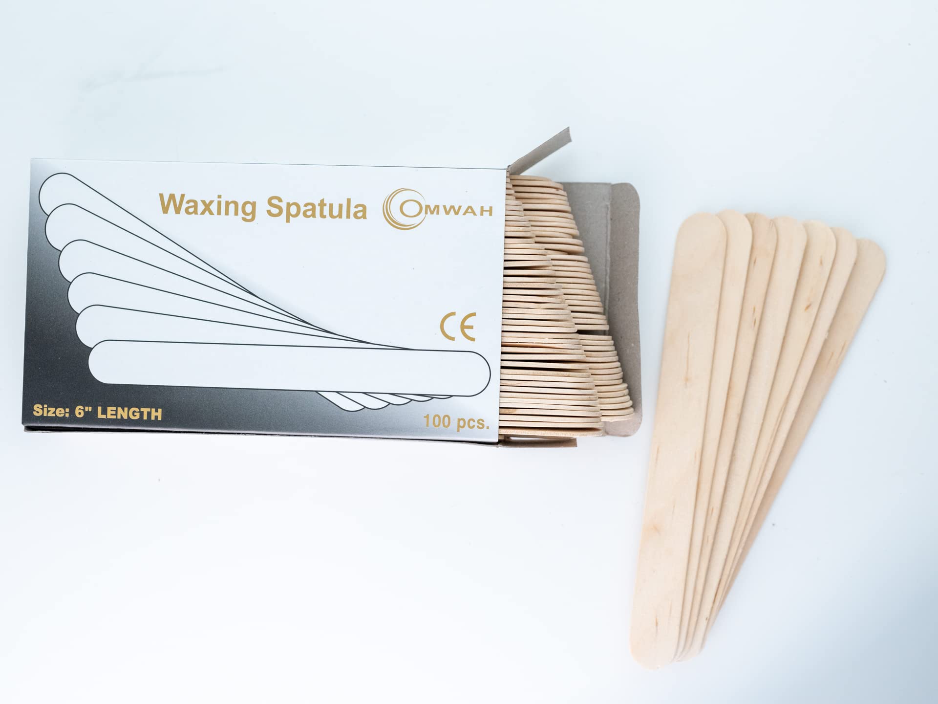OMWAH Wax Stick - 100 Waxing Sticks for Hair Removal, Eyebrow Wax Applicator, Popsicle Wax Spatula & Waxing Supplies
