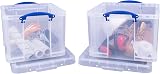 Really Useful Box 42 Litre Plastic Storage Box Clear Pack Of 2 view 4