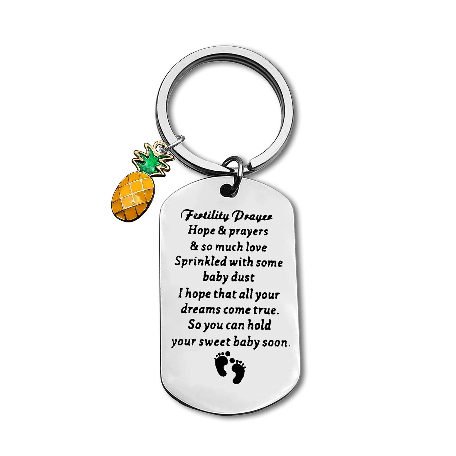 Ximalun IVF Infertility Jewelry Fertility Prayer Gifts I Hope That All Your Dreams Come True Keyring with Pineapple Charm Infertility Mum Gifts IVF Pregnant Wish Gift IVF Encouragement Gift for Women