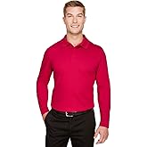 Devon & Jones CrownLux Performance™ Men's Tall Plaited Long Sleeve Polo 2XT RED