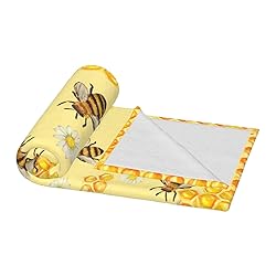 Bee Blanket Cozy Fluffy Honey Bee Fleece Throw