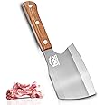 ohmonlyhoo Meat Cleaver Knife Heavy Duty, 6'' Bone knife for Meat Cutting, Axe Bone Chopper Knife Bone Breaker Knife,Butcher Knife 7mm Thickness Pear Wood Handle for Kitchen and Restaurant