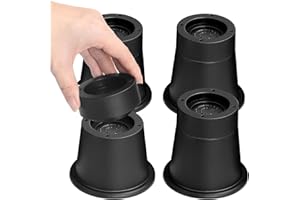 shouwuhho Bed Risers 2 inch, 3 Inch, Heavy Duty Round Furniture Risers Lifts 3" for Table, Desk Leg, Sofa, Couch, Adjustable Bed Frame Risers Supports Up to 6,000 Lbs, Black, 4 Pack