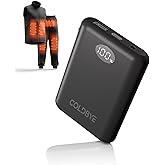 ColdBye 7.4V/5V Battery Pack for Heated Vest, Ultra-Small 10000mAh Battery Pack for Heated Jacket with LED Display Compatible with DC 7.4V/ USB&Type-C 5V 2A - Heated Clothing & Heated Chair