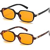 LIKSMU Blue Light Blocking Glasses for Woman Men Blue light Blocker Eyewear Trendy Rectangle Small Eyeglasses, 2pack