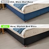 DUJUIKE Divan Bed Base Wrap Cover Velvet Elastic Fit Black Small Double view 5