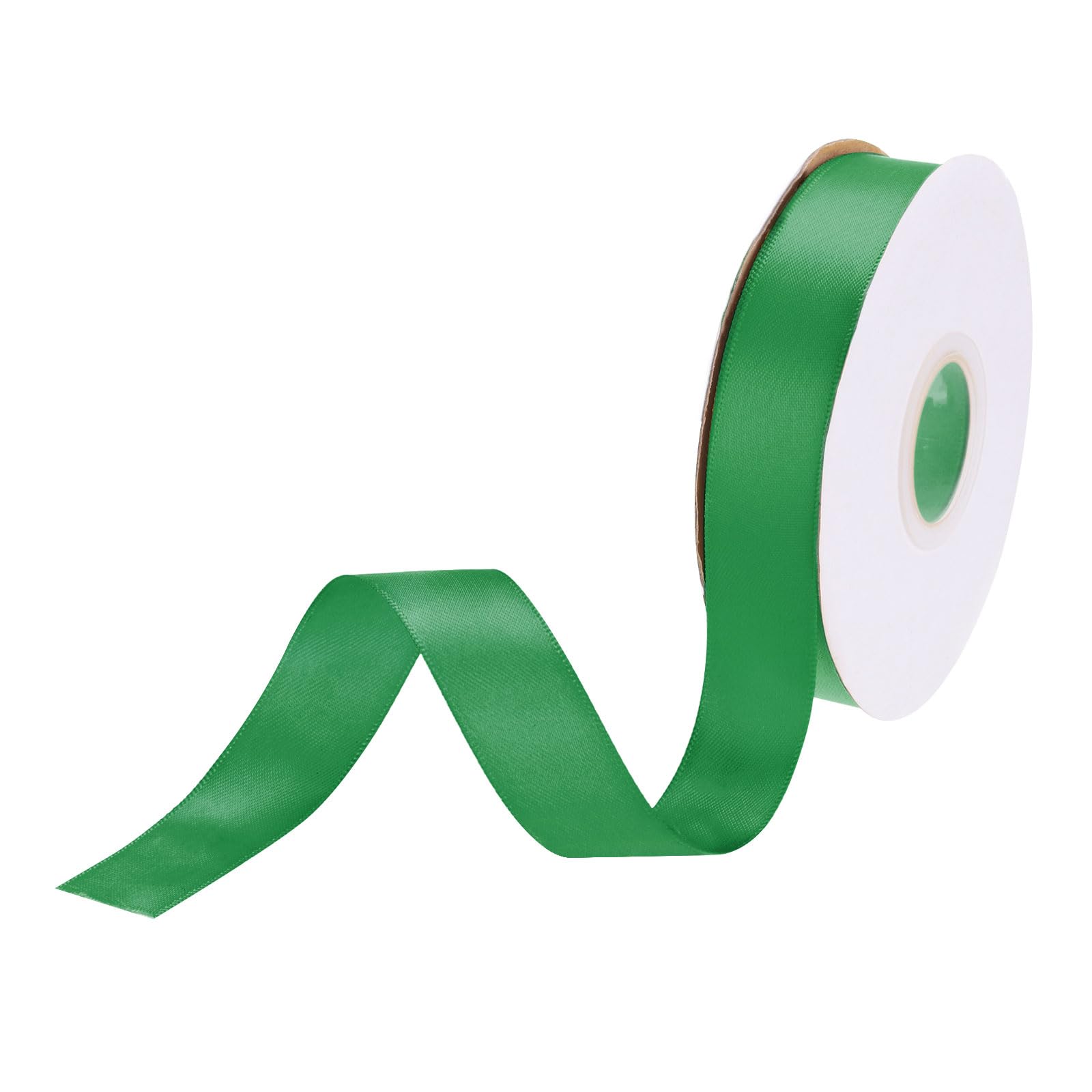 DMiotech 20mm Satin Ribbon 23m/75ft Thin Double Face Fabric Grosgrain Ribbon for Gift Wrapping Floral Hair Flower Bouquet, Green