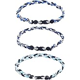 3 Pieces Baseball Necklaces Three Colors Three Braided Rope Tornado Titanium Necklaces Sport Rope Necklaces for Boys Men Player