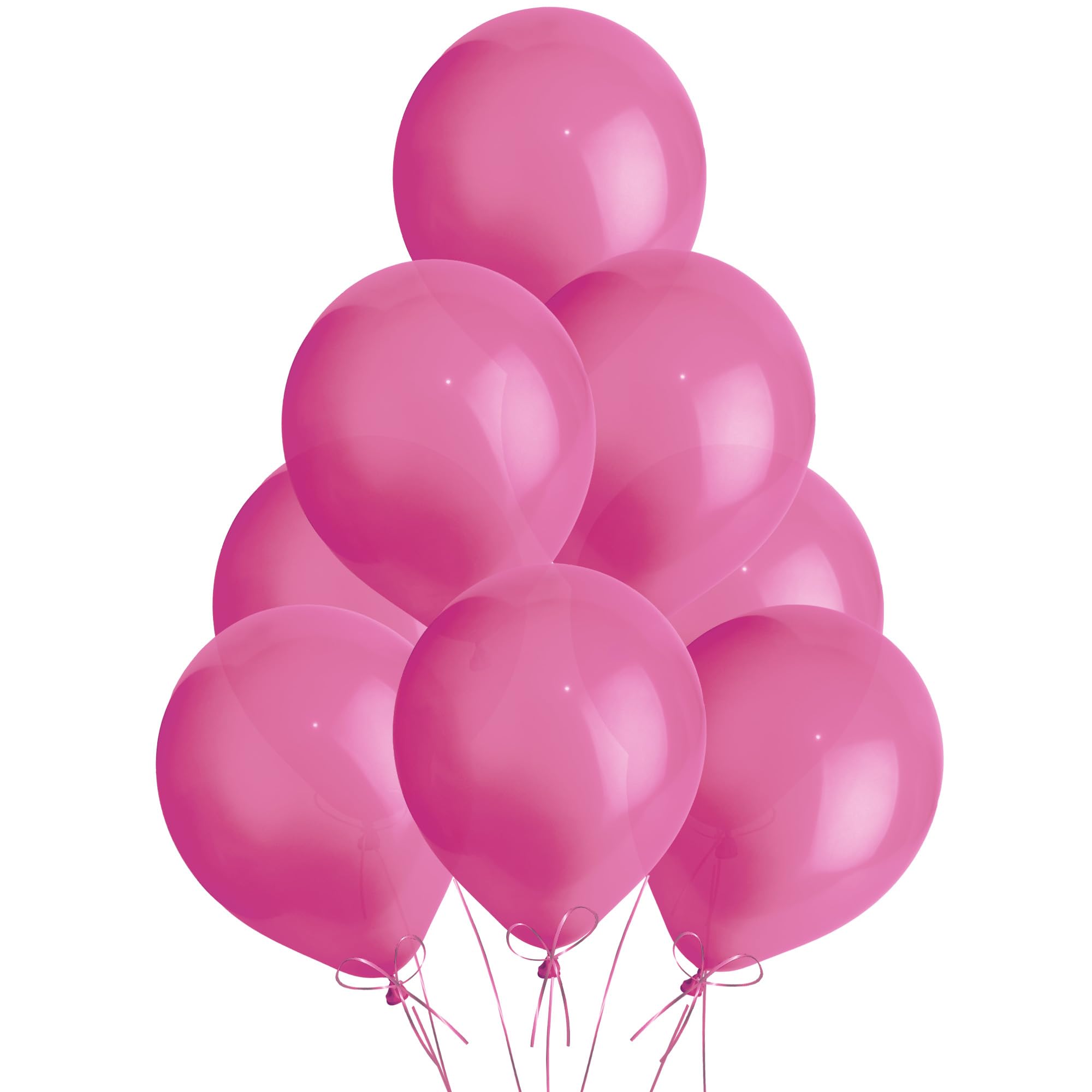 Metallic Fuchsia Pink Balloons 100 Pack, Large 12 Inch Thick Latex Biodegradable Helium Party Balloons for Birthday, Wedding, Baby Shower, Valentine's Day Events Decoration for Balloon Arch Garland