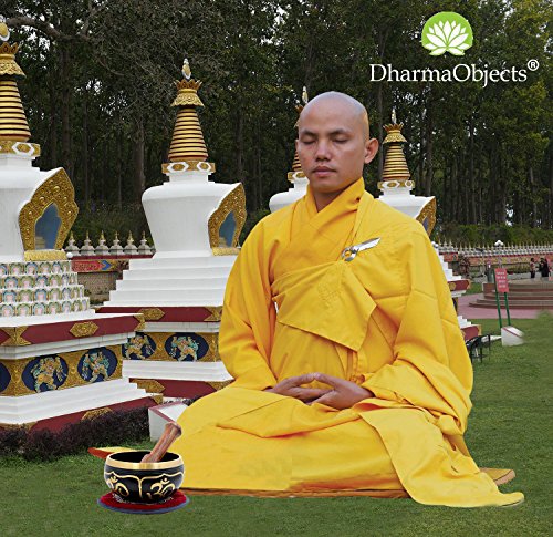 Relaxing Yoga Meditation Om Peace Singing Bowl / Silk Cushion / Rosewood Mallet Set