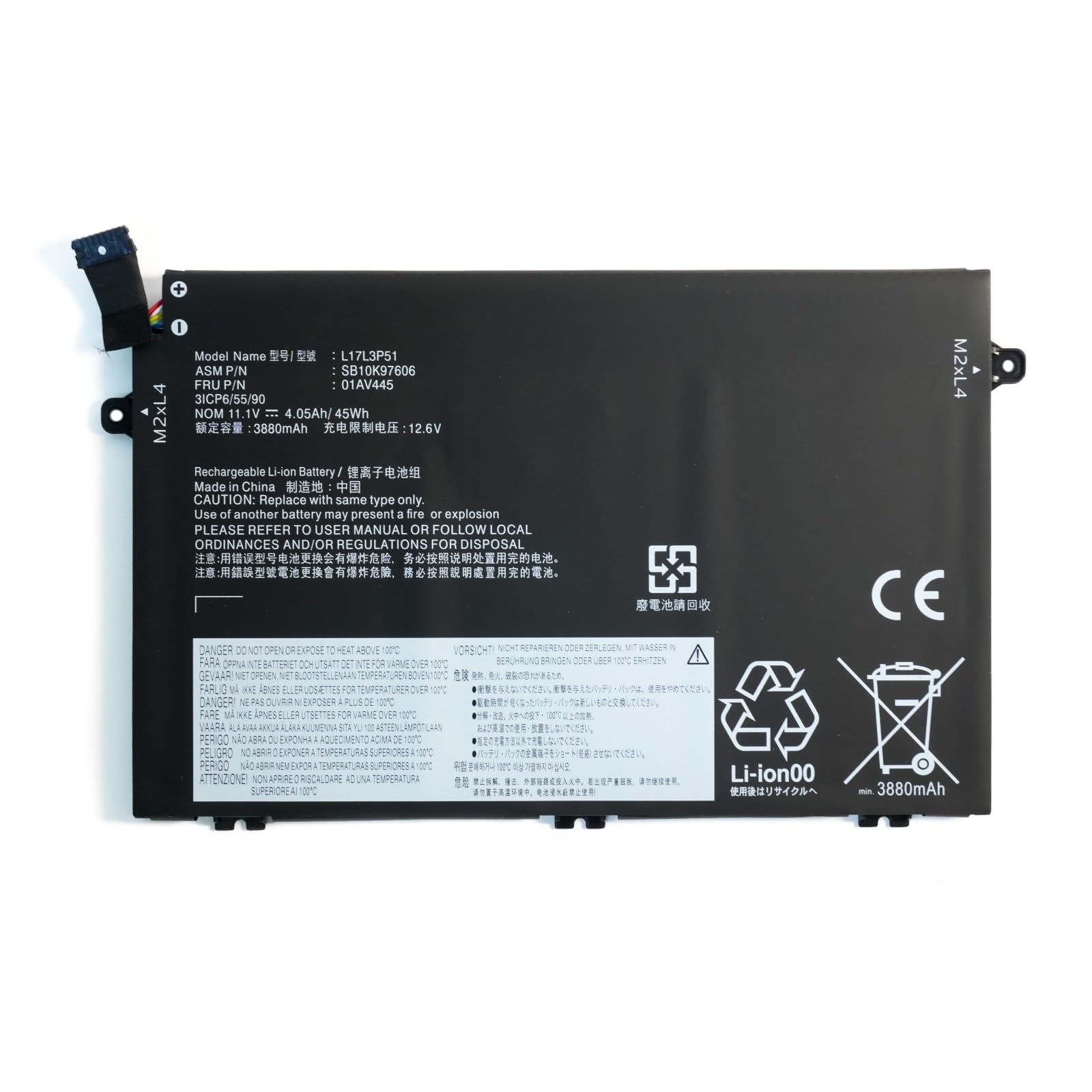 01AV448 L17C3P51 SB10K97609 01AV446 01AV445 01AV447 L17M3P52 L17L3P51 L17M3P51 Laptop Battery Replacement for ThinkPad E480 E485 E495 E580 E585 E490 E590 E595 E14 E15 Series(11.1V 45Wh)