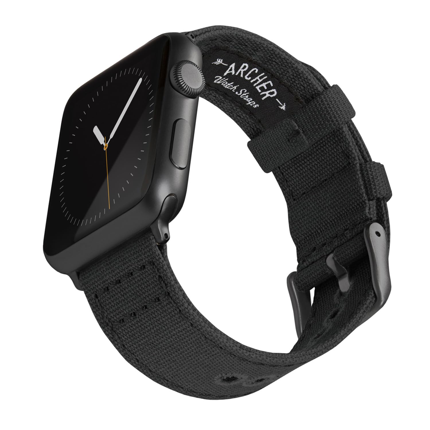 Archer Watch Straps - Canvas Straps for Apple Watch (Black, Gray, 44/45/46/49mm)