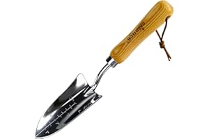 Gardtech Stainless Steel Transplanter, Garden Trowel, Depth Marker Measurements Shovel Tool for More Accurate Planting Transplanting Digging