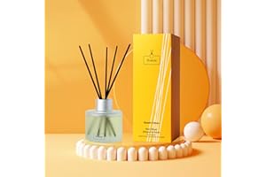 Brakula Reed Diffuser Set, Sweet Citrus Scent, 8 Incense Diffuser Sticks, Bathroom Décor, Gift Idea,3.4 oz/100 ml