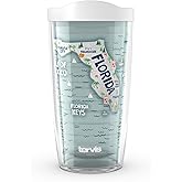 Tervis Florida Fun Map Made in USA Double Walled Insulated Tumbler Travel Cup Keeps Drinks Cold & Hot, 16oz, Classic