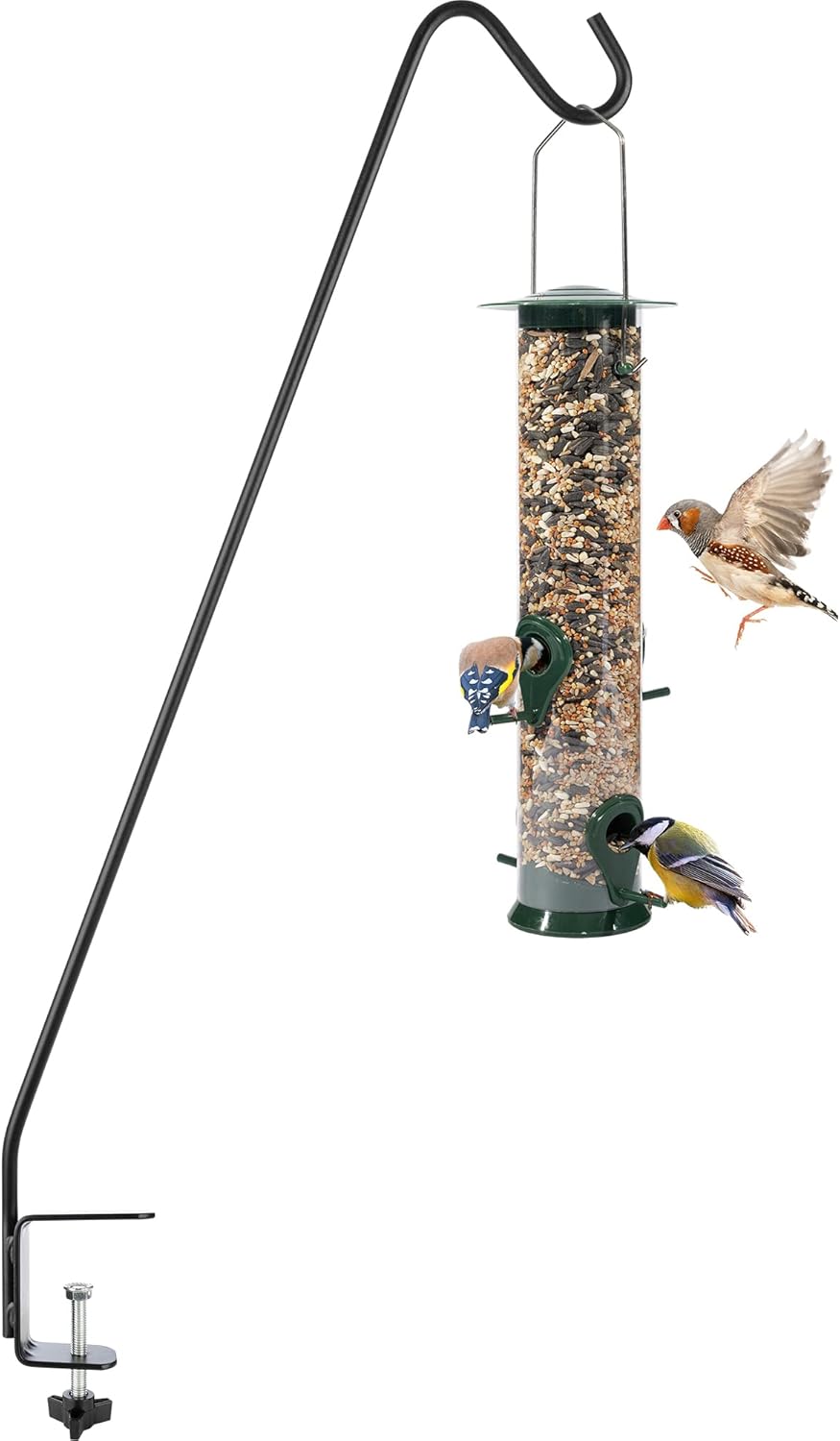 Outdoor Hanging Brackets - Heavy Duty Deck Hook, Black, 3 Inch Clamp, For Bird Feeders, Planters, Suet Baskets, Lanterns, Wind Chimes and More!