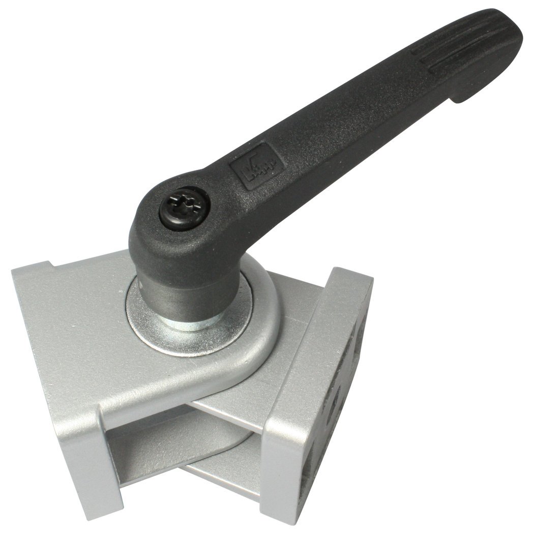 Joint 40 x 40 with clamping lever, nut / 8/10 die-cast zinc painted aluminium