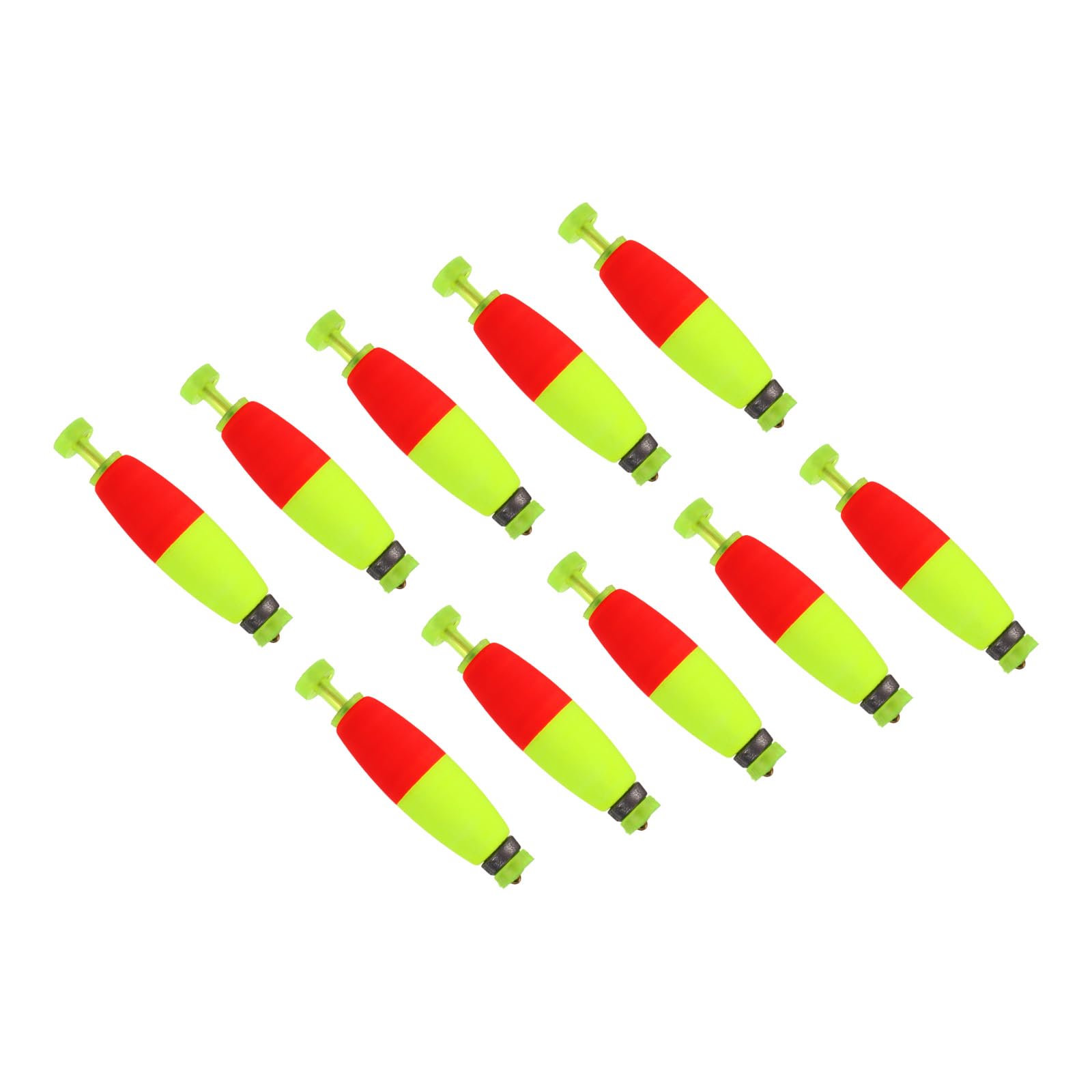 PATIKIL Fishing Bobbers Floats, 10Pcs 55x13mm EVA Spring Foam Floats Weighted Bobbers Buoy for Crappie Bass Trout, Red Yellow