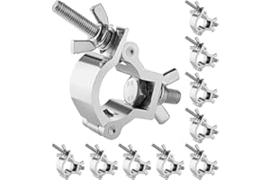 Eyeshot 10PCS Small Size Truss Clamp Stage Lights - 1.18'-1.38'(30-35mm)for 30-35mm OD Tube/Pipe - Heavy Duty 165lb Premium Truss O Clamp for DJ Lighting