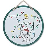 Peanuts Snoopy Joy Hanging Metal Wall Decor - Cute Snoopy Christmas Decoration for Home