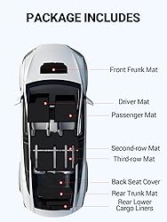 BASENOR 10PCS Tesla Model X Floor Mats 7-Seater All