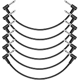 Donner 12 Inch Guitar Patch Cable Guitar Effect Pedal Cables Black 6 Pack