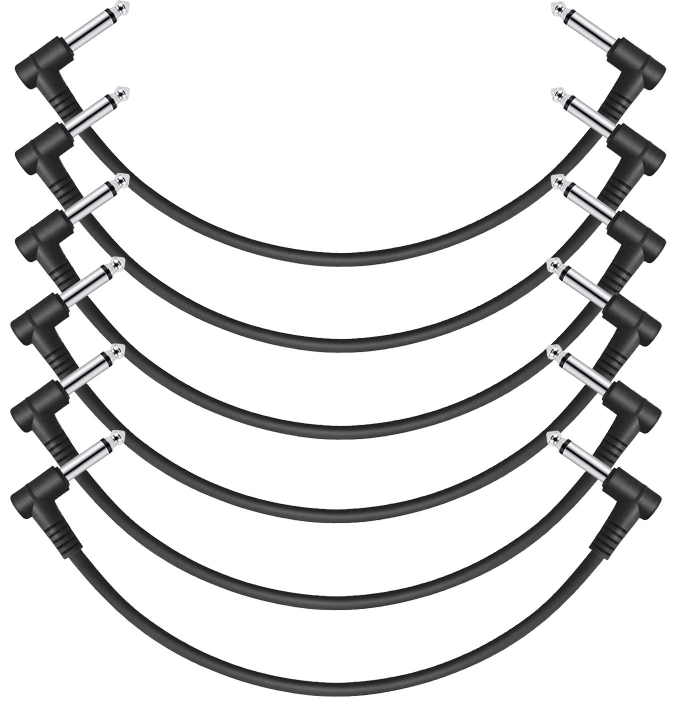 Donner 30cm Guitar Patch Cable Black 6-Pack