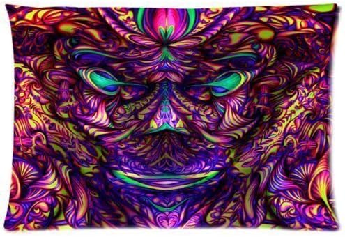 Trippy Psychedelic Custom Zippered Pillow Cases Soft And Confortable 20x30 (Twin sides)
