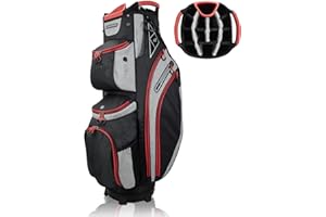 LIVSINGOLF 14 Way Golf Cart Bag for Push Bag Classy Design Full Length with Cooler, Rain Hood, Putter Well