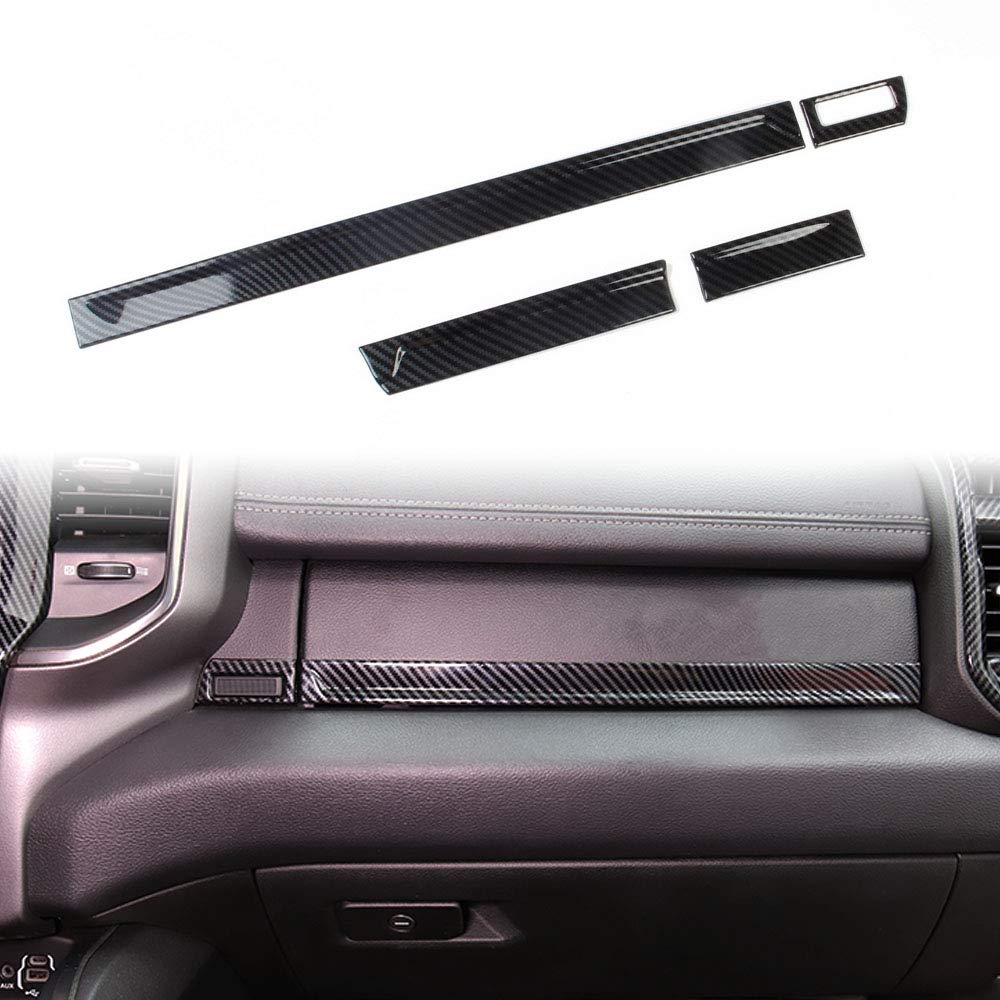 Korlot Dashboard Instrument Panel Strip Decor Cover Trim for Dodge Ram 1500 2019+