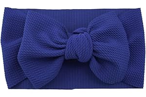 Koolgil Baby Girl's 8'' Soft Big Bow knot Nylon Headband Toddler Hairband for Photography Travel Party Festivals (Royal Blue)